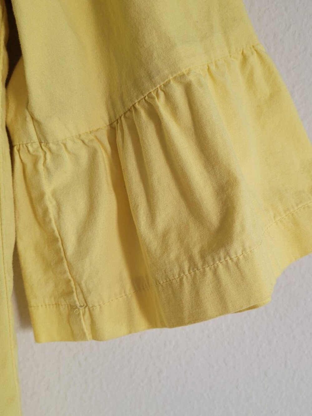 DKNY Yellow Ruffle Flared Dress Ruffled Sleeves Size 10 - Picture 5 of 5